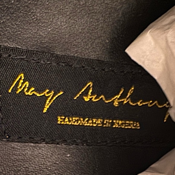 May Anthony Monogram “M” Black Velvet  Loafers Handmade Men’s 8 NIB Preppy Shoe
